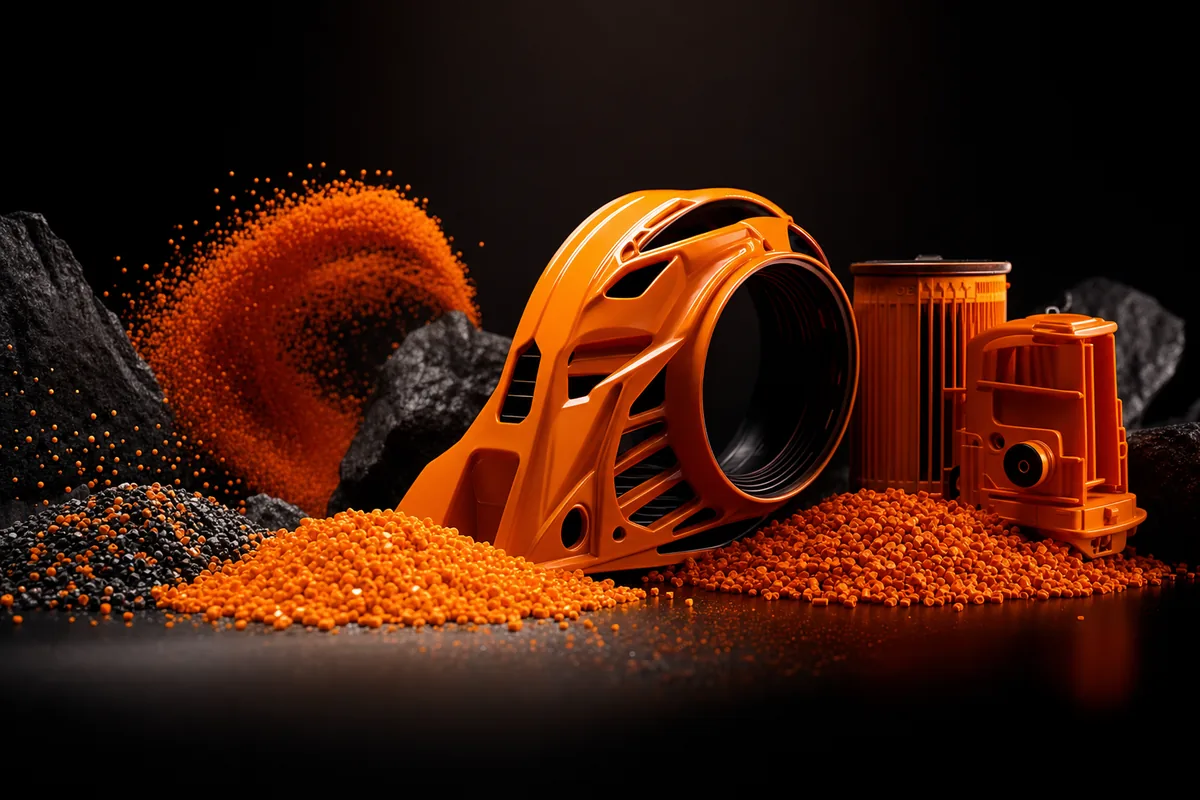 High-performance recycled polymer components and pellets
